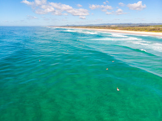 Australian Coastline with Surfers