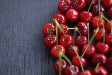 cherries on a dark background