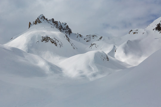 Pizzo delle Colombe mountain in winter, valle di Blenio, Canton Ticino, Switzerland,Europe