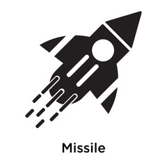 Missile icon vector sign and symbol isolated on white background