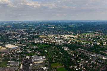 Fototapeta na wymiar Amazing panoramic view from airplane, Germany