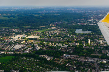 Fototapeta na wymiar Amazing panoramic view from airplane, Germany