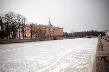 Fototapeta na wymiar Embankment of the Fontanka River, St. Petersburg