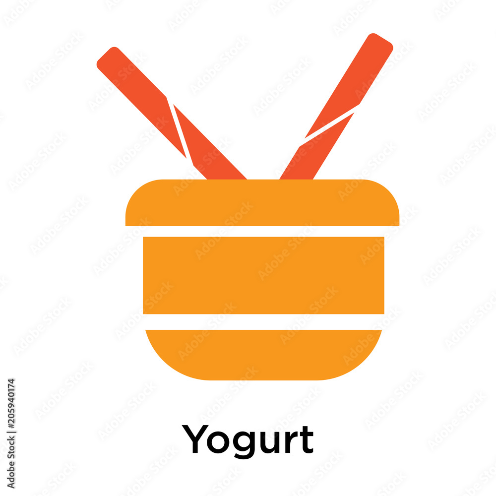 Sticker Yogurt icon vector sign and symbol isolated on white background