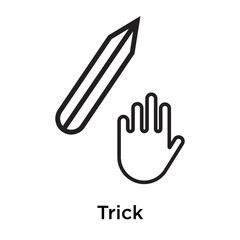 Fototapeta premium Trick icon vector sign and symbol isolated on white background