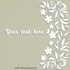 Elegant vintage invitation card with abstract floral background.