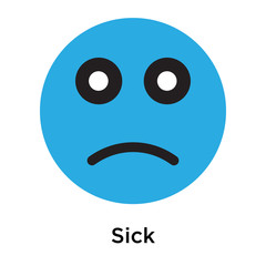 Fototapeta premium Sick icon vector sign and symbol isolated on white background