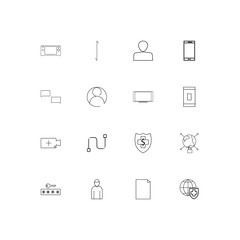 Internet Technologies linear thin icons set. Outlined simple vector icons