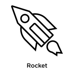 Rocket icon vector sign and symbol isolated on white background