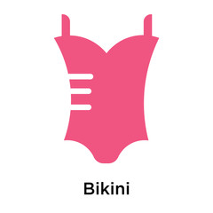 Obraz premium Bikini icon vector sign and symbol isolated on white background