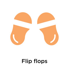 Flip flops icon vector sign and symbol isolated on white background
