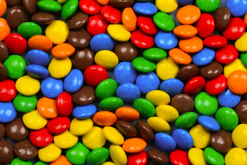 Fototapeta na wymiar Colorful candy pattern. Top view.