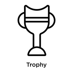 Trophy icon vector sign and symbol isolated on white background