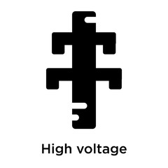 Fototapeta premium High voltage icon vector sign and symbol isolated on white background