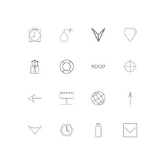 Lifestyle linear thin icons set. Outlined simple vector icons