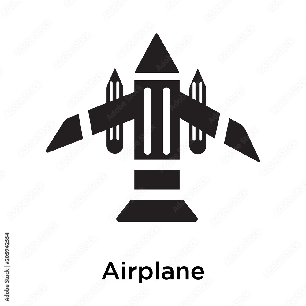 Poster Airplane icon vector sign and symbol isolated on white background