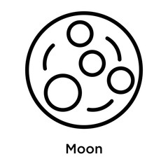 Fototapeta premium Moon icon vector sign and symbol isolated on white background