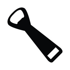 A black and white silhouette of a bottle opener