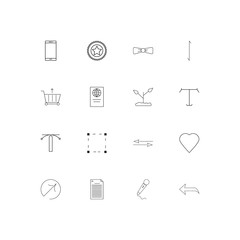 Signs And Symbols linear thin icons set. Outlined simple vector icons