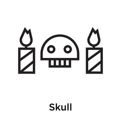 Skull icon vector sign and symbol isolated on white background