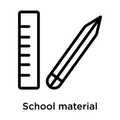 School material icon vector sign and symbol isolated on white background