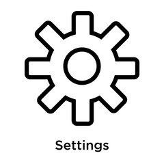 Settings icon vector sign and symbol isolated on white background