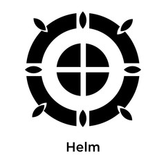 Helm icon vector sign and symbol isolated on white background