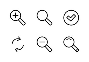 Set search Line icon stock vector illustration. Editable Stroke. 100x100 Pixel Perfect