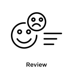 Review icon vector sign and symbol isolated on white background