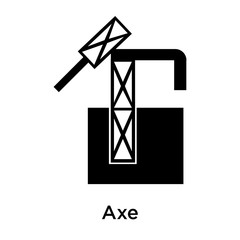 Axe icon vector sign and symbol isolated on white background