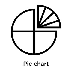 Pie chart icon vector sign and symbol isolated on white background