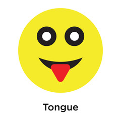 Tongue icon vector sign and symbol isolated on white background