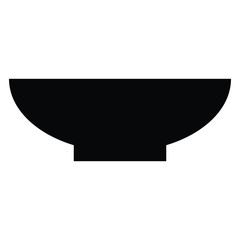 A black and white silhouette of a bowl