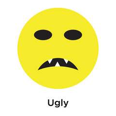 Ugly icon vector sign and symbol isolated on white background