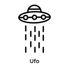 Ufo icon vector sign and symbol isolated on white background