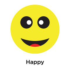 Happy icon vector sign and symbol isolated on white background