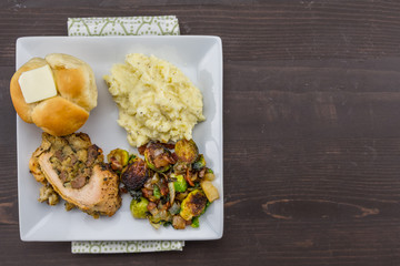 Square Thanksgiving Meal Plate