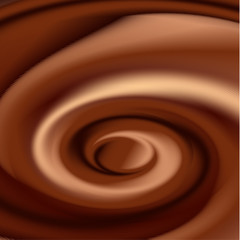 Abstract chocolate twirl background - vector illustration