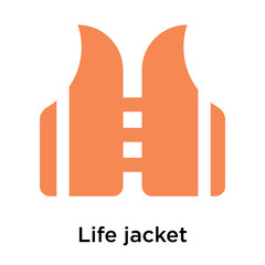 Obraz premium Life jacket icon vector sign and symbol isolated on white background