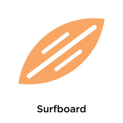 Surfboard icon vector sign and symbol isolated on white background