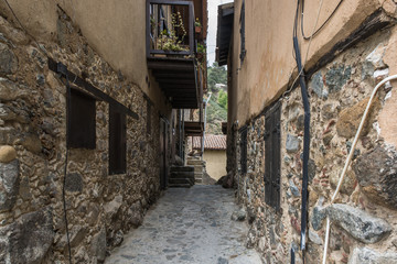 The old village is high in the mountains