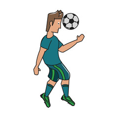 Fototapeta na wymiar Soccer player with ball cartoon vector illustration graphic design