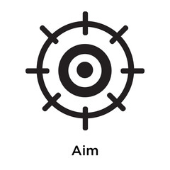 Obraz premium Aim icon vector sign and symbol isolated on white background