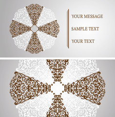 Set of two vintage cards with round pattern. Can be used for Design, Background, Banner, Invitation and other