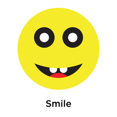 Smile icon vector sign and symbol isolated on white background
