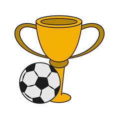 Soccer ball and trophy vector illustration graphic design