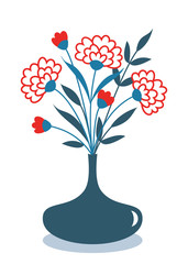 Cute decorative bouquet of flowers in vase