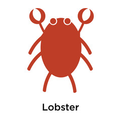 Lobster icon vector sign and symbol isolated on white background