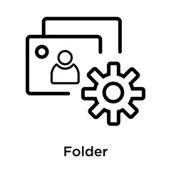 Folder icon vector sign and symbol isolated on white background
