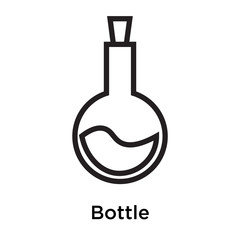 Bottle icon vector sign and symbol isolated on white background